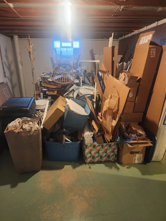 Roll-off dumpster container at job site for Roll Off Dumpster Rental in North Fork